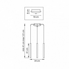 Подвесная люстра Lightstar Tubo L3T747247 в Губахе - gubaha.ok-mebel.com | фото 3