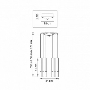 Подвесная люстра Lightstar Tubo L8T747133 в Губахе - gubaha.ok-mebel.com | фото 3