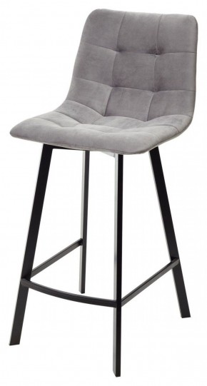 Полубарный стул CHILLI-QB SQUARE светло-серый #26, велюр / черный каркас (H=66cm) М-City в Губахе - gubaha.ok-mebel.com | фото