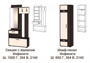 ИНФИНИТИ Прихожая (Секция с зеркалом + шкаф-пенал) в Губахе - gubaha.ok-mebel.com | фото 3