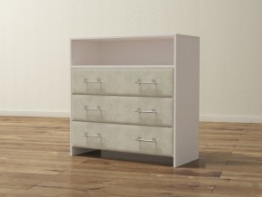 PROxSON Комод Varna (ЛДСП Белая+ткань Белый/Savana Milk (молочный)) 90x40 в Губахе - gubaha.ok-mebel.com | фото
