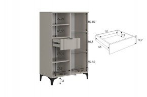 РИЧ Комод 2 со стеклом в Губахе - gubaha.ok-mebel.com | фото 3