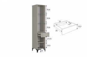 РИЧ Шкаф однодверный со стеклом в Губахе - gubaha.ok-mebel.com | фото 3