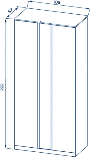 S01194 Варма Стор 105 шкаф распашной с зеркалом 222х105х57, белый в Губахе - gubaha.ok-mebel.com | фото 2