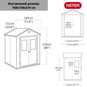 Сарай Манор 6*5 TWF (два окна на фасаде) MANOR 6x5 DD (two windows at the front) в Губахе - gubaha.ok-mebel.com | фото 2