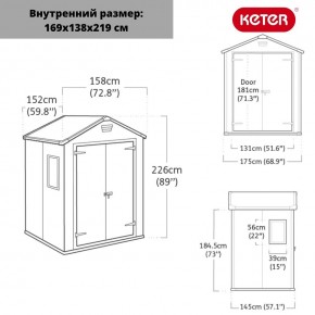 Сарай Манор 6x5DD (Manor 6x5DD) cерый/белый в Губахе - gubaha.ok-mebel.com | фото 2