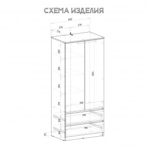 Шкаф 2-х створчатый Симпл ШК-03 (графит) в Губахе - gubaha.ok-mebel.com | фото 4