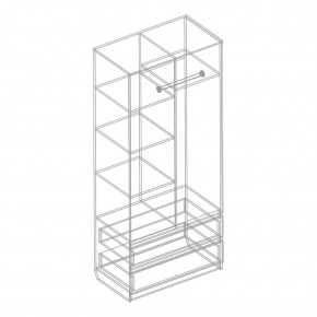 Шкаф 2-ств. с 2 ящиками "Бьянко" в Губахе - gubaha.ok-mebel.com | фото 5
