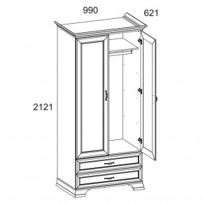 Шкаф 2DG2S, TIFFANY, цвет вудлайн кремовый в Губахе - gubaha.ok-mebel.com | фото 3