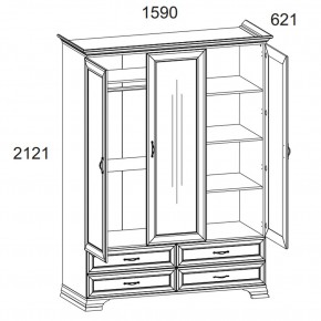 Шкаф 3D4S Z, TIFFANY, цвет вудлайн кремовый в Губахе - gubaha.ok-mebel.com | фото