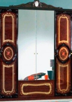 Шкаф 4-х дверный с зеркалами (01.144) Роза (могано) в Губахе - gubaha.ok-mebel.com | фото