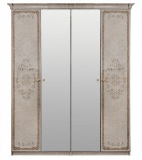 Шкаф 4-х створчатый (1+2+1) с Зеркалом "Патрисия" (крем) в Губахе - gubaha.ok-mebel.com | фото 1