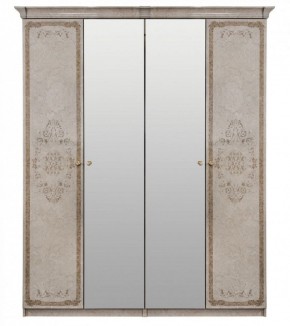 Шкаф 4-х створчатый (2+2) с Зеркалом Патрисия (крем) в Губахе - gubaha.ok-mebel.com | фото 1