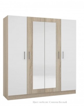 Шкаф 4-х створчатый Леси + Зеркало в Губахе - gubaha.ok-mebel.com | фото 3