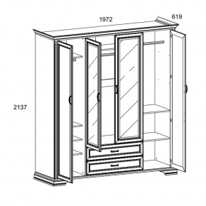 Шкаф 4D2S Z , MONAKO, цвет Сосна винтаж в Губахе - gubaha.ok-mebel.com | фото