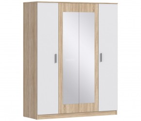 Шкаф 4х дверный с зеркалами Уют СБ-2750/1 (Дуб Сонома/Белый) в Губахе - gubaha.ok-mebel.com | фото