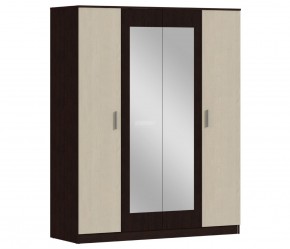 Шкаф 4х дверный с зеркалами Уют СБ-2750/1.Н (Венге/Паллада) в Губахе - gubaha.ok-mebel.com | фото