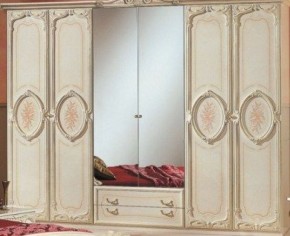 Шкаф 6-и дверный с зеркалами (01.146) Роза (беж) в Губахе - gubaha.ok-mebel.com | фото