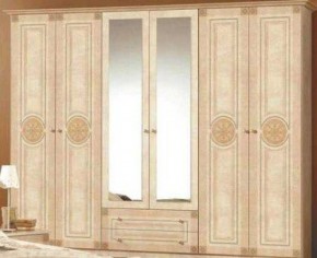 Шкаф 6-и дверный с зеркалами (02.146) Рома (беж) в Губахе - gubaha.ok-mebel.com | фото