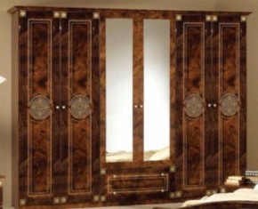 Шкаф 6-и дверный с зеркалами (02.146) Рома (орех) в Губахе - gubaha.ok-mebel.com | фото