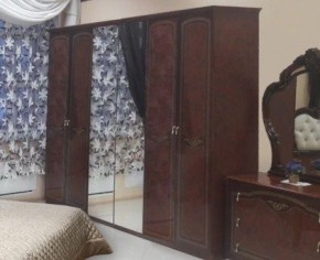 Шкаф 6-ти дверный с зеркалами (08.246) Ирина (орех) в Губахе - gubaha.ok-mebel.com | фото