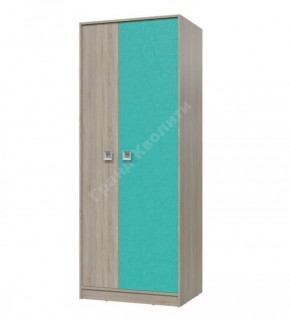 Шкаф для одежды Сити (Арт. 6-9411) Дуб Сонома/Аква в Губахе - gubaha.ok-mebel.com | фото