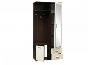 Шкаф комбинированный "Кармен - 1" (венге / вудлайн кремовый / зеркало) в Губахе - gubaha.ok-mebel.com | фото 3