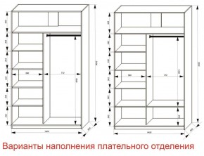 Шкаф-купе 1400 серии SOFT D6+D6+B2+PL3 (2 ящика+2штанги) профиль «Капучино» в Губахе - gubaha.ok-mebel.com | фото 7