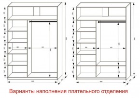 Шкаф-купе 1600 серии SOFT D1+D3+B2+PL1 (2 ящика+1штанга) профиль «Графит» в Губахе - gubaha.ok-mebel.com | фото 6