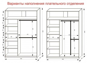 Шкаф-купе 1600 серии SOFT D6+D6+B2+PL3 (2 ящика+2штанги) профиль «Капучино» в Губахе - gubaha.ok-mebel.com | фото 7