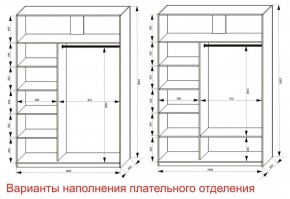 Шкаф-купе 1600 серии SOFT D6+D6+B2+PL3 (2 ящика+2штанги) профиль «Капучино» в Губахе - gubaha.ok-mebel.com | фото 8