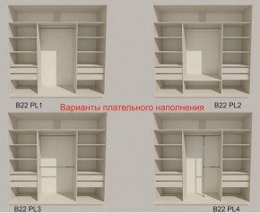 Шкаф-купе 2400 серии SOFT D7+D3+D3+B22+PL4 (по 2 ящика лев/прав+2штанги) профиль «Капучино» в Губахе - gubaha.ok-mebel.com | фото 6