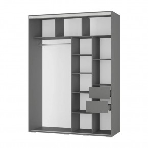 Шкаф-купе Крафт-6 1.6 м ШКК-06 (графит) в Губахе - gubaha.ok-mebel.com | фото 2