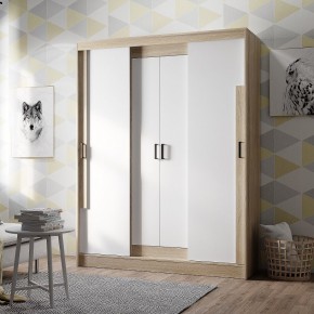 Шкаф-купе Смарт ШКК-06 (дуб сонома/белый) в Губахе - gubaha.ok-mebel.com | фото