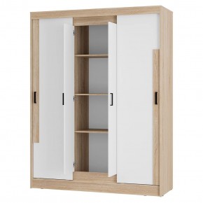 Шкаф-купе Смарт ШКК-06 (дуб сонома/белый) в Губахе - gubaha.ok-mebel.com | фото 3