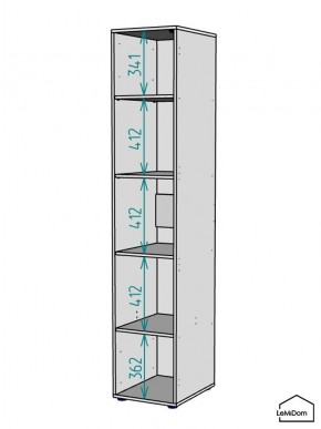 Шкаф Linnea MHR-1-2 2050х400х510 (ДВ-М 11.1.25) в Губахе - gubaha.ok-mebel.com | фото 3