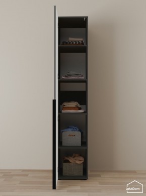 Шкаф Linnea MHR-1-2 2050х400х510 (Графит-М 11.1.25) в Губахе - gubaha.ok-mebel.com | фото 4