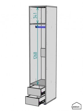 Шкаф Linnea MHR-1-3 2050х400х510 (ДВ-М 11.1.25) в Губахе - gubaha.ok-mebel.com | фото 3