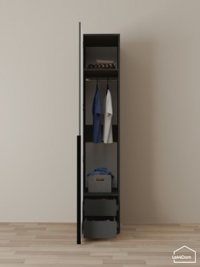 Шкаф Linnea MHR-1-3 2050х400х510 (Графит-М 11.1.25) в Губахе - gubaha.ok-mebel.com | фото 3