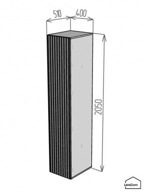 Шкаф Linnea MHR-1PO-2 2050х400х510 (Белый-М 11.1.2) в Губахе - gubaha.ok-mebel.com | фото 2
