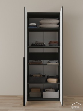 Шкаф Linnea MHR-2-2 2050х800х510 (Графит-М 11.1.25) в Губахе - gubaha.ok-mebel.com | фото 4
