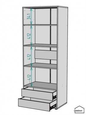 Шкаф Linnea MHR-2PO-4 2050х800х510 (Белый-М 11.1.2) в Губахе - gubaha.ok-mebel.com | фото 3