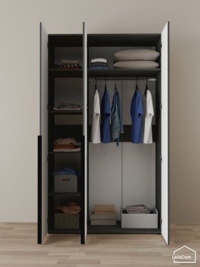 Шкаф Linnea MHR-3-1 2050х1200х510 (Графит-М 11.1.25) в Губахе - gubaha.ok-mebel.com | фото 4