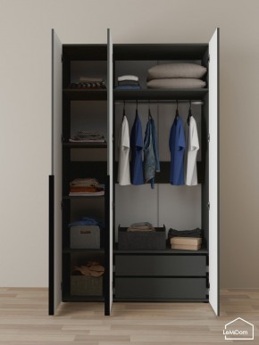 Шкаф Linnea MHR-3-2 2050х1200х510 (Графит-М 11.1.25) в Губахе - gubaha.ok-mebel.com | фото 5