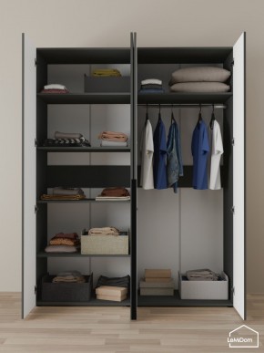 Шкаф Linnea MHR-4-1 2050х1600х510 (Графит-М 11.1.25) в Губахе - gubaha.ok-mebel.com | фото 4