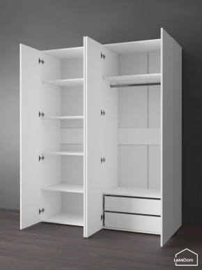 Шкаф Linnea MHR-4PO-2 2050х1600х510 (Белый-М 11.1.1) в Губахе - gubaha.ok-mebel.com | фото 5