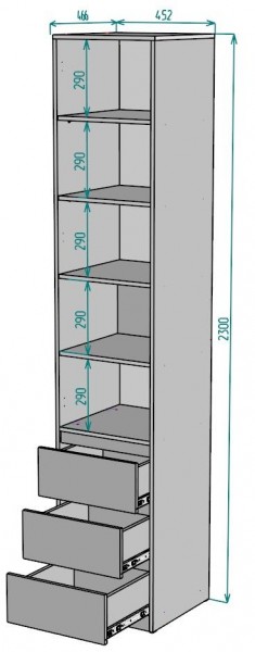 Шкаф Мальта H159 в Губахе - gubaha.ok-mebel.com | фото 2