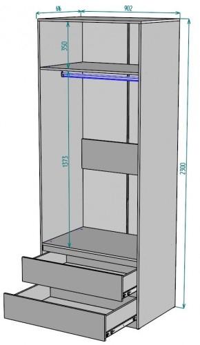 Шкаф Мальта H186 в Губахе - gubaha.ok-mebel.com | фото 2