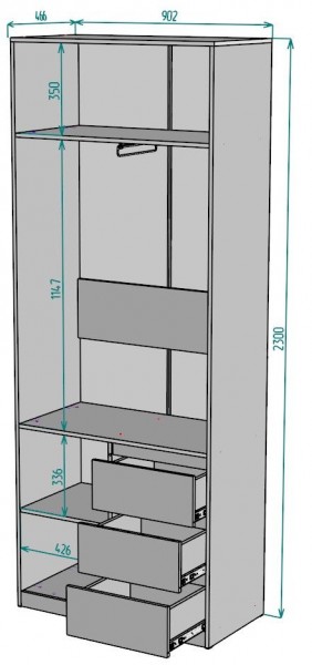 Шкаф Мальта H188 в Губахе - gubaha.ok-mebel.com | фото 2