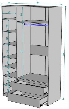 Шкаф Мальта H216 в Губахе - gubaha.ok-mebel.com | фото 2